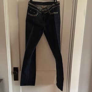 LONDONJEAN Blue Skinny Jeans with Contrasting Stitching